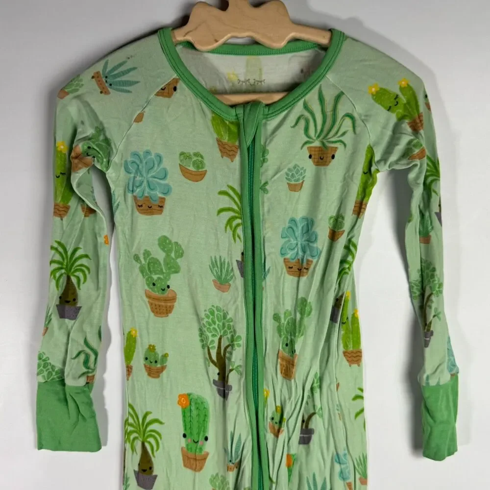 Little Sleepies Toddler 2T Succulent Bamboo Zippy Pajamas Neutral Lounge Comfy